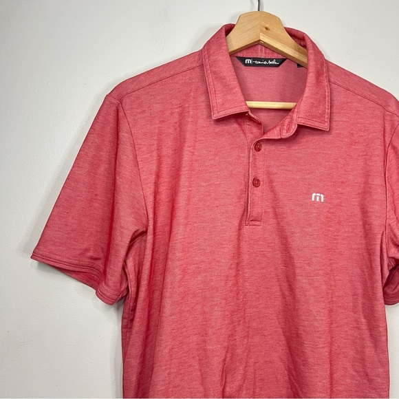 Travis Mathew “Wine Tasting” Red Excursion Knit Golf Polo Medium - Picture 7 of 10